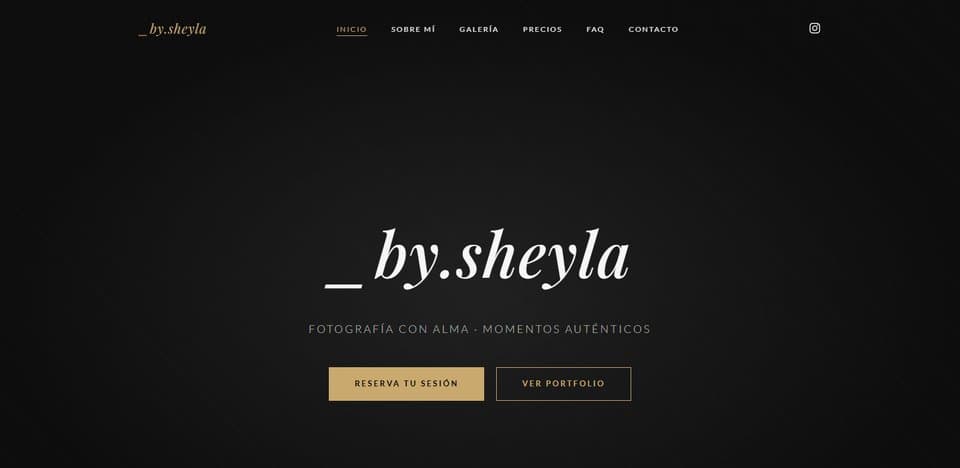 Web de Sheyla Fotografía, un proyecto real hecho por Luzdigital